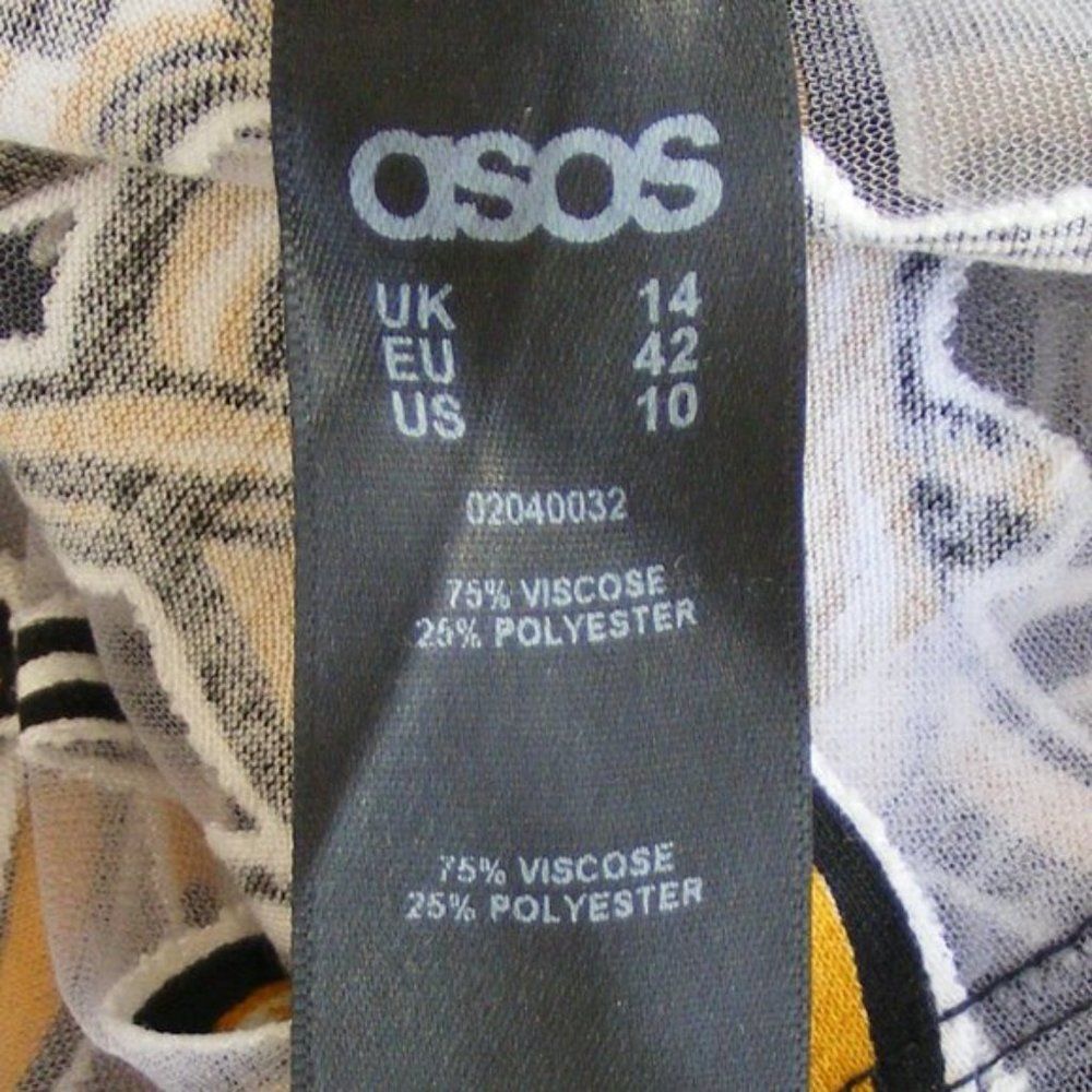 ASOS Sheer Tee, 10, Chain print Burnout, Ringer Collar, Short sleeves - Picture 7 of 8